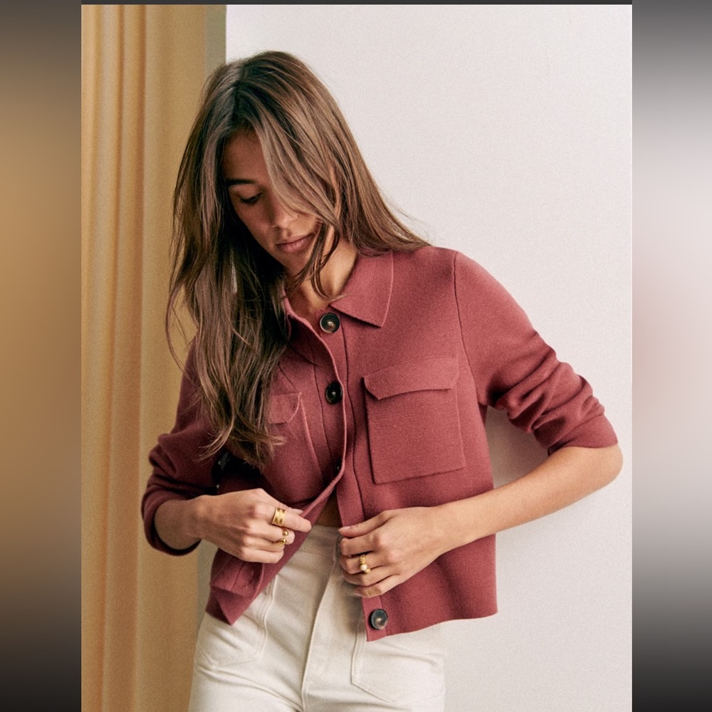 Sézane Betty Cardigan in Rosewood 🥀 🪵
